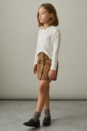 Reiss Connie Suede Flap Pocket Skirt128134cm