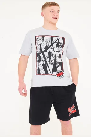 Brand Threads Mens 100% Cotton Marvel Comics Short Pyjamas SetXS