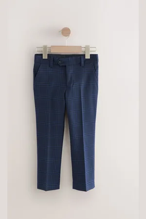 Next Navy Check Skinny Fit Suit Trousers (3-16yrs)110116cm