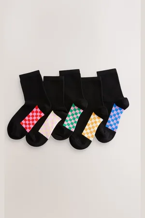 Next Cotton Rich Footbed Ankle School Socks 5 PackUK 6