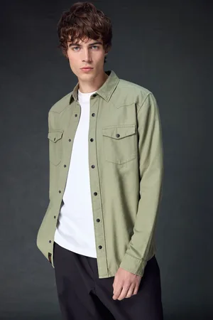 Next Twin Pocket Textured Western Long Sleeve 100% Cotton ShirtXXL