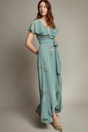 Monsoon Ausha Floral Embellished Maxi Wrap Dress34