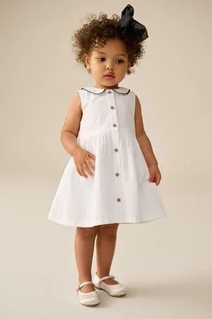 Next Sleeveless 100% Cotton Collar Dress (3mths-10yrs)110116cm