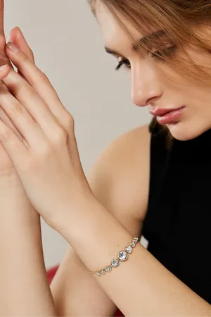 Karen Millen Gold Tone Crystal Flow Braceleteen