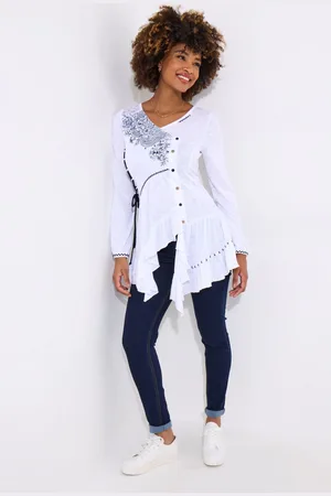 Joe Browns Frilly Embroidered V-Neck Tunic40
