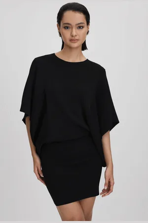 Reiss Julia gebreide mini-jurk met kapmouwenL