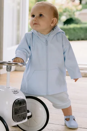 Emile et Rose Blue Jacket, Hood, pockets & 3D teddy on reverse1 Year (80cm)