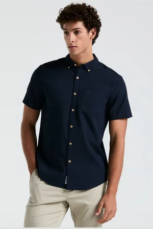 Original Penguin Textured Short Sleeve 100% Cotton White ShirtMedium