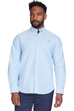 Raging Bull Blue Long Sleeve Classic 100% Cotton Oxford Shirt4XL