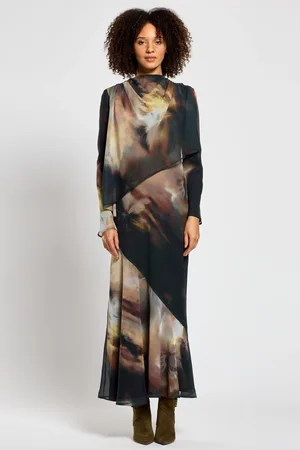 DASKA Ali Maxi Dress With Long Sleeves And Front Wrap Detailsmall