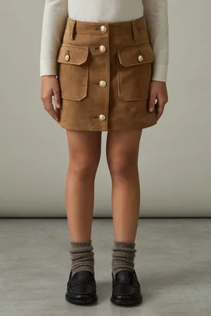 Reiss Connie Suede Flap Pocket Skirt152158cm