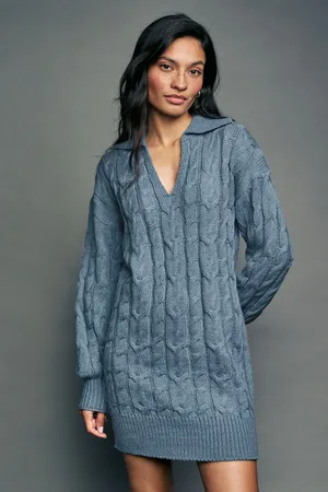 Next Knitted Cable Mini Dress with WoolXS Reg