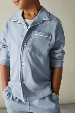 Reiss Myers Set Brushed-Cotton Piped-Trim Pyjama Set4