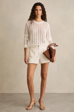 Reiss Kira Mid-Rise Patch Pocket Denim Shorts34