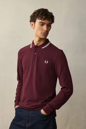 Fred Perry Poloshirt met twee contrasterende streepjes voor heren, gemaakt van 100% katoenXXL