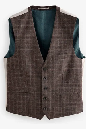 Next Brushed Check Suit Waistcoat50 Long (UK 40 L)