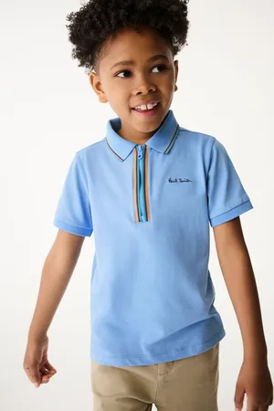 Paul Smith Boys Short Sleeve Artist 100% Cotton Quarter Zip Polo Shirt3