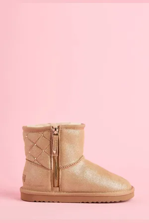 Lipsy London Side Zip Quilted Panel Faux Fur Suede Lined Ultra Soft BootieEU 37 (UK 4)