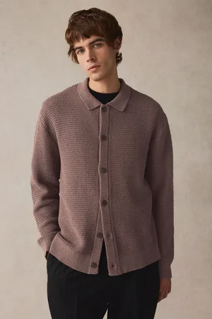 Next Relaxed Fit Cotton Rich Crochet Textured Knit ShacketM