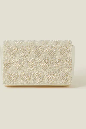 Accessorize Bridal Pearl Heart Clutch BagEén