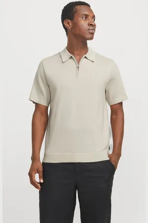 JACK & JONES Knitted 1/4 Zip Polo ShirtM