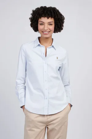U.S. Polo Assn. U. S. Polo Assn Womens Stripe Stretch Classic Fit Oxford Shirtxlarge