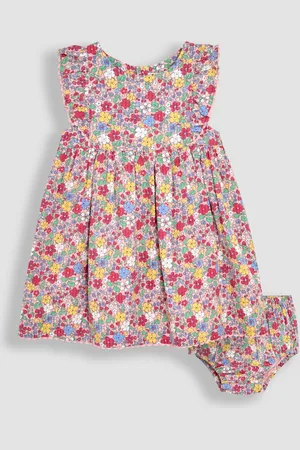 JoJo Maman Bébé Floral Frill Shoulder Summer Dress8692cm