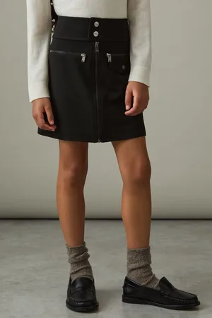 Reiss Poppie Piqué Zip-Detail Mini Skirt12