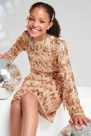 Lipsy London Long Sleeve Sequin Party Dress (5-16yrs)158164cm