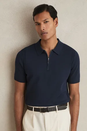 Reiss Berkley Cotton Half-Zip Knitted Polo Shirtsmall