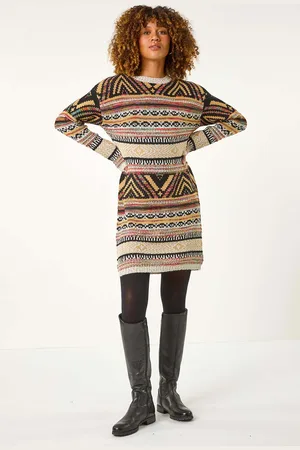 Roman Aztec Pattern Knitted Dress46