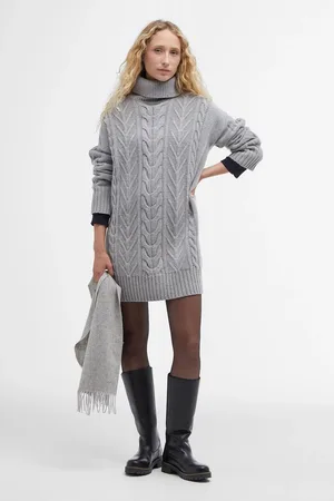 Barbour Beatrix Cable Knit Roll Neck Dress38
