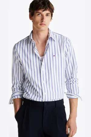 Tommy Hilfiger Regular Fit Flex 100% Cotton Poplin Nautical Stripe ShirtXXL