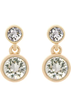 Karen Millen Silver Tone Crystal Dot Drop EarringsEén