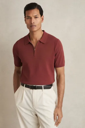 Reiss Berkley Cotton Half-Zip Knitted Polo Shirtlarge