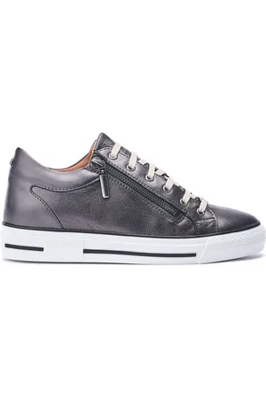 Moda In Pelle White Bramleigh Hidden Wedge Leather Trainers With Side Zip DetailEU 37 (UK 4)