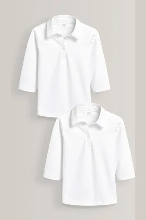 Next Verpakking van 2 katoenen jersey schoolblouses met stretch en 3/4-mouwen (3-16 jr)9 Jaar (134cm)