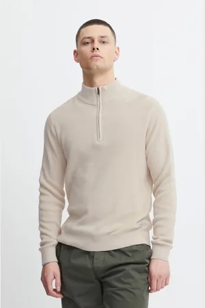 Blend 100% Cotton Quarter Zip Knitted Sweat JumperXXL