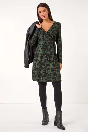 Roman Tie Dye Wrap Detail Stretch Dress42
