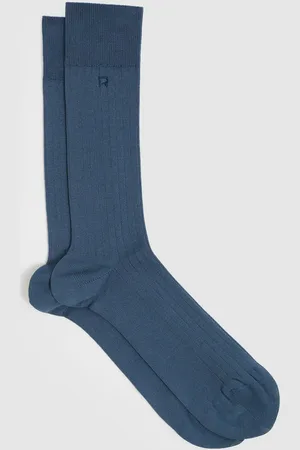 Reiss Jace Cotton-Blend Logo-Embroidered SocksS-M