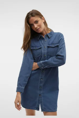 VERO MODA Long Sleeve Denim Dress38