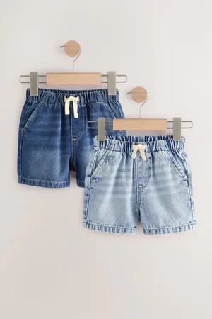 Next Denim Pull On 100% Cotton Shorts 2 Pack (3mths-7yrs)7480cm