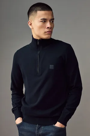 HUGO BOSS Regular Fit Logo Patch Cotton Cashmere JumperL