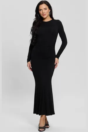 Guess Drew Knitted Long Sleeve Bodycon 100% Cotton Black DressL