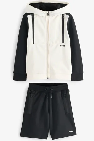 HUGO BOSS Logo Zip Up Hoodie And Shorts Set116122cm