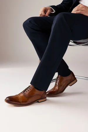Next Leather Oxford Toecap Brogues ShoesEU 43 (UK 9)