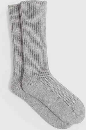 Reiss Carmen Rib-Knit Socks With Cashmere34-36
