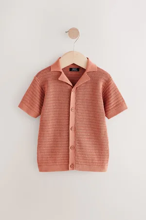 Next Textured Revere Collar Short Sleeve Knitted 100% Cotton Polo Shirt (3mths-7yrs)6