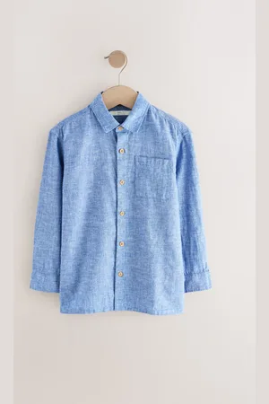Next Long Sleeve Linen Mix Relax Fit Shirt (3-16yrs)116122cm