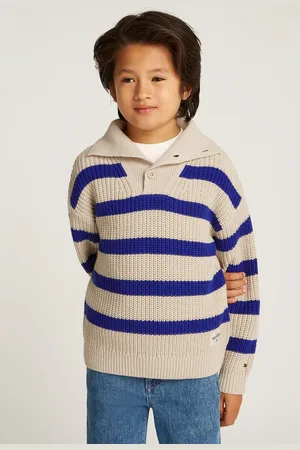 Tommy Hilfiger Stripe Mock Neck Jumper10 Jaar (140cm)